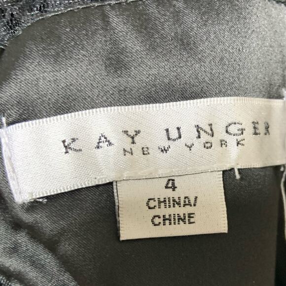 Kay Unger Tatum Floral Lace Midi Dress Black Classic Classy Old Money NWT Size 4 - Picture 11 of 15